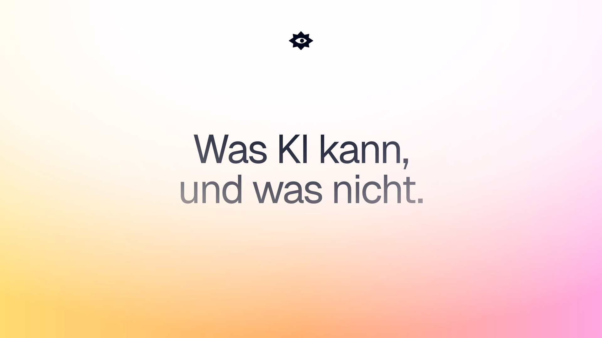 Titelbild mit dem Schriftzug „Was KI kann, und was nicht.“