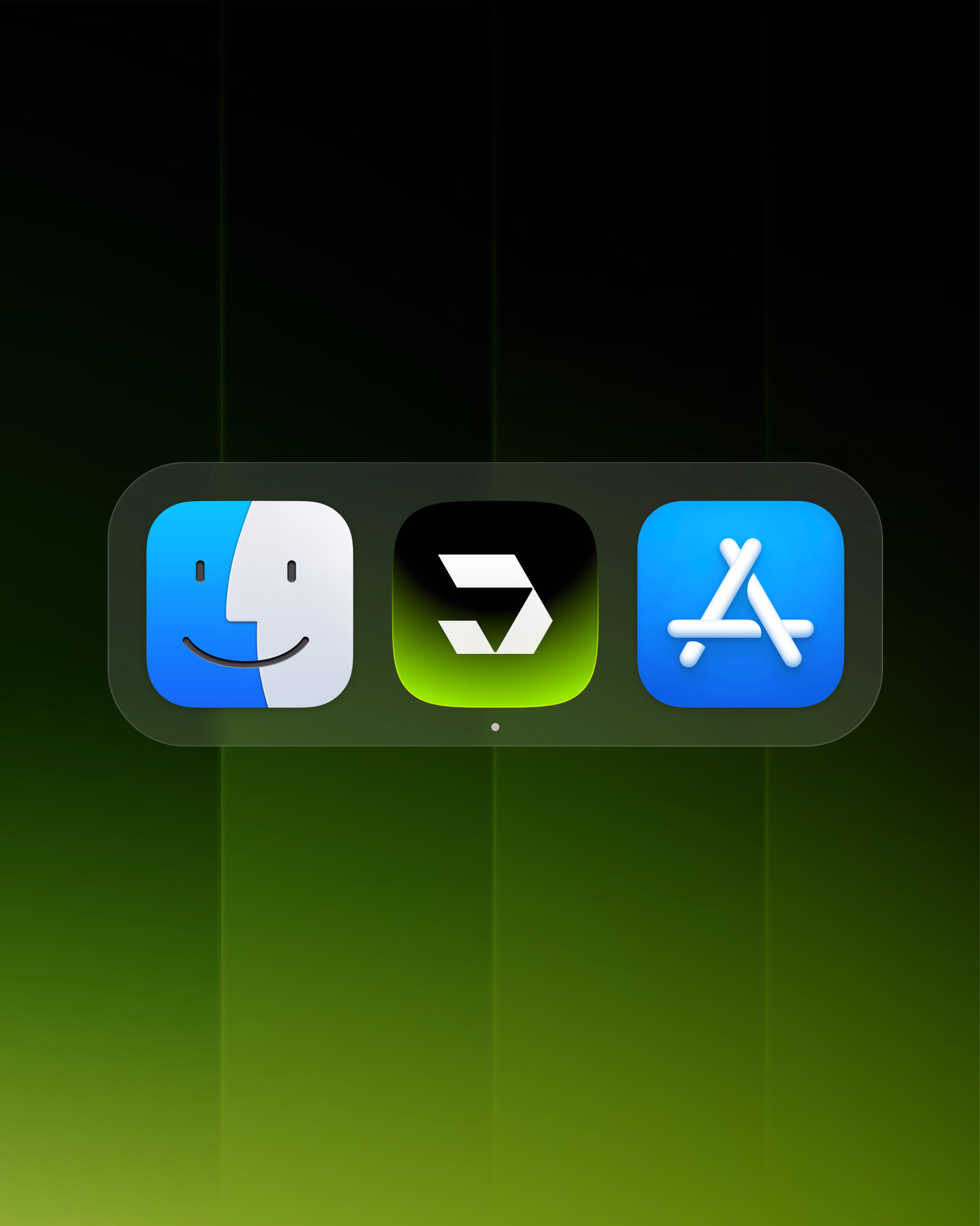 Das Jardis App-Icon im macOS Dock zwischen Finder und App Store