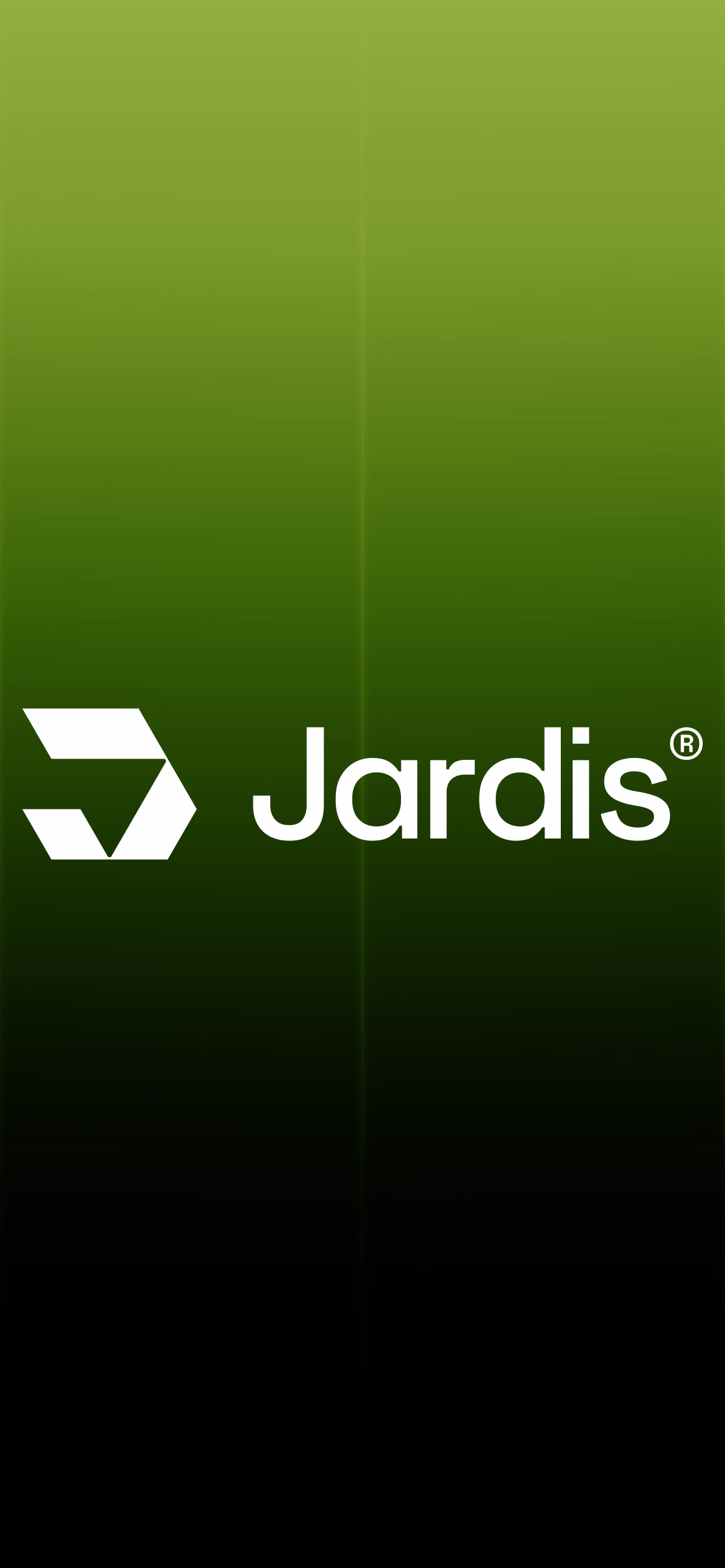 Wort-Bild-Marke Jardis® auf einem Verlauf von Grün nach Schwarz